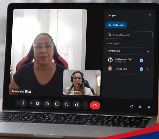 Atendimento online da AMEX por videochamada com cliente