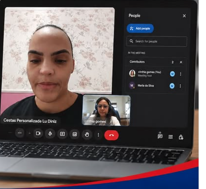 Reunião online da AMEX com cliente de outro estado
